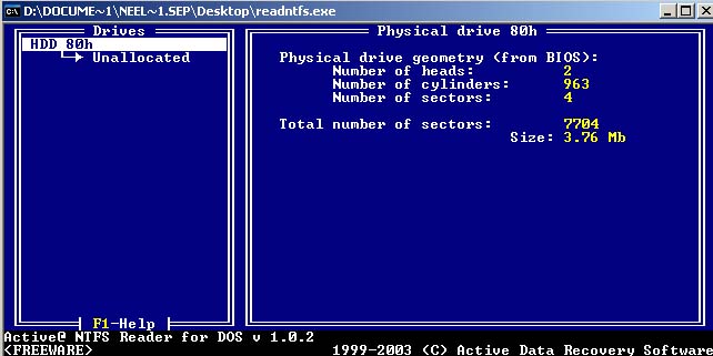 Read NTFS partition from DOS, Win 98 Operation System