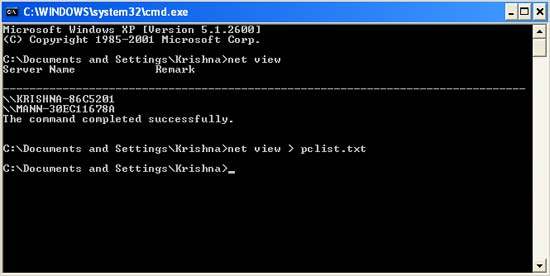 Get Computer List in Lan from Command Prompt