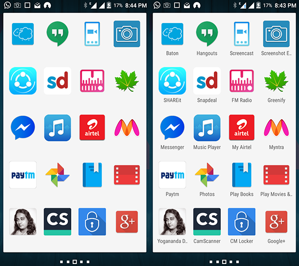 Yureka CyanogenMod 12 – How to Enable App Name in Home Screen